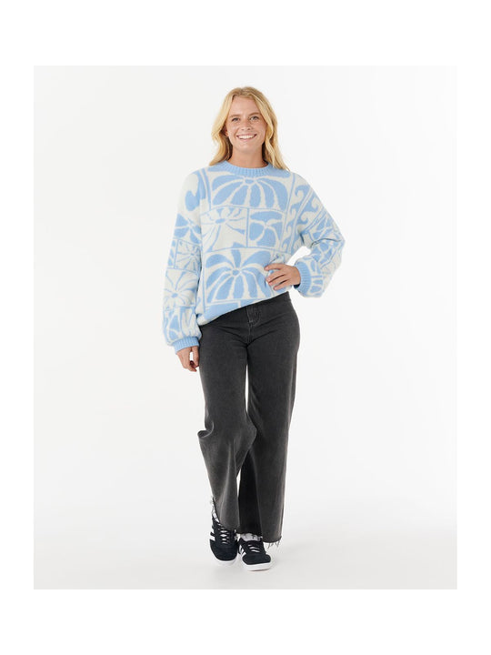 Sweter RIP CURL AOTS-TY WILLIAMS JACQUARD CREW niebieski
