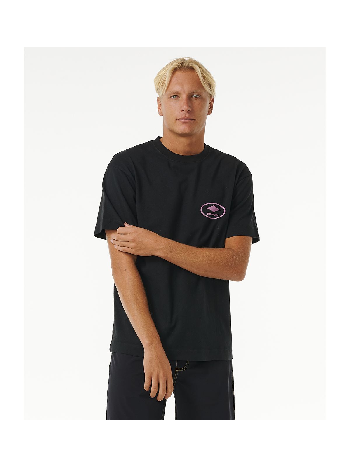 Koszulka RIP CURL Quality Surf Products Oval Tee czarny - Adventure Sports