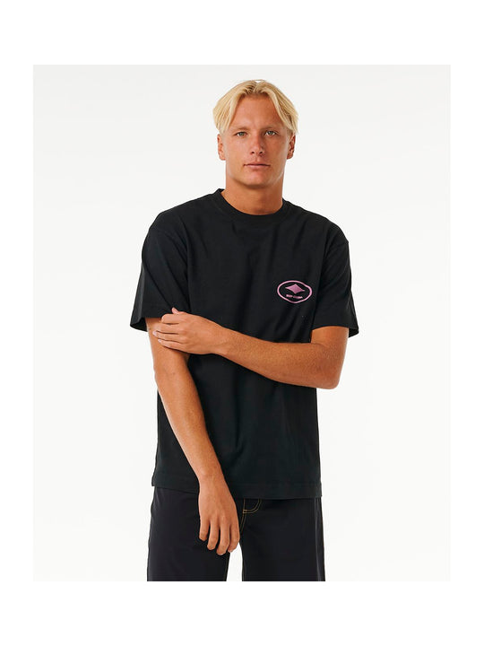 Koszulka RIP CURL Quality Surf Products Oval Tee czarny - Adventure Sports
