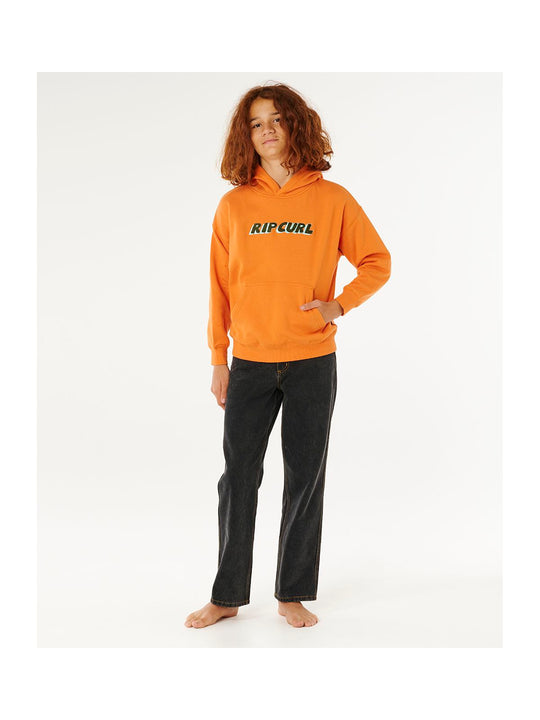 Bluza chłopięca RIP CURL Eternal Shred Logo Hood-Boy pomarańczowa
