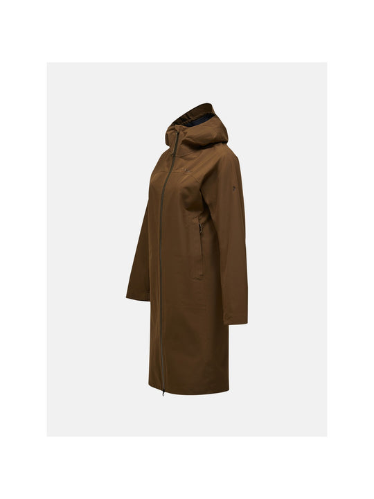 Parka damska PEAK PERFORMANCE Treeline HIPE 2.5L Shell Parka brązowa
