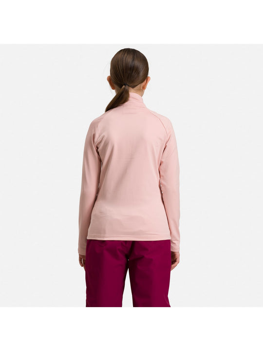 Bluza dziewczęca polarowa Rossignol GIRL 1/2 ZIP WARM STRETCH pudrowy róż - Adventure Sports
