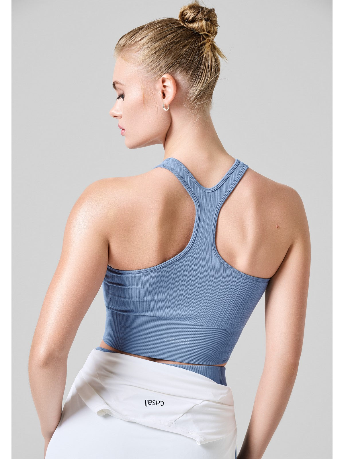 Top CASALL Multi Rib Seamless Padded Sports niebieski - Adventure