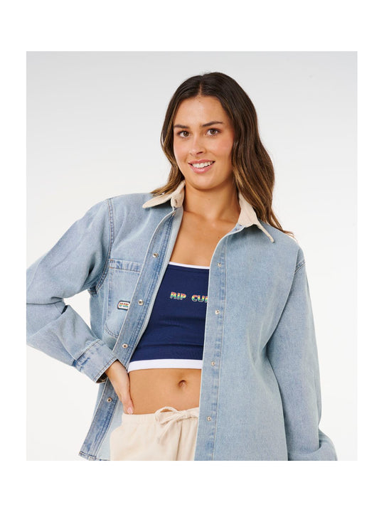 Koszula damska RIP CURL Surf Side Relaxed Denim Shirt niebieska
