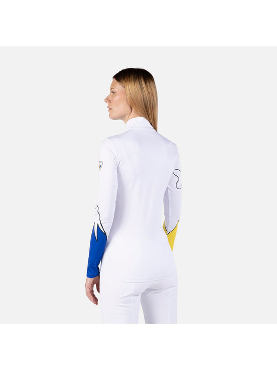 Koszulka Rossignol W Booster 1/2 Zip Top biały - Adventure Sports
