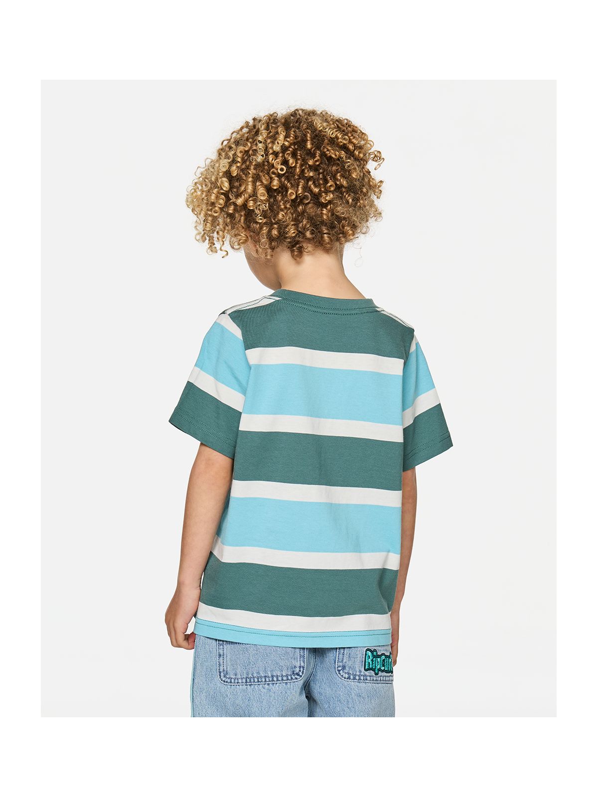 Koszulka juniorska RIP CURL Paddle Out Stripe Tee-Boy niebieska