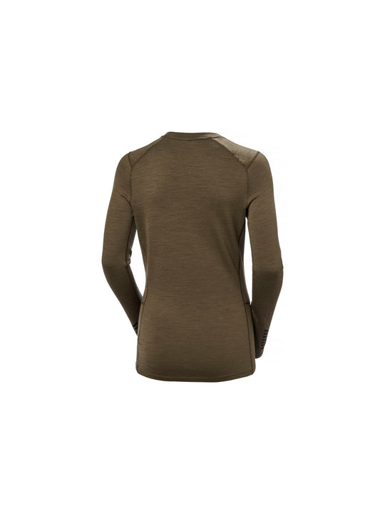 Koszulka damska HELLY HANSEN W Lifa Merino Midweight Graphic Crew kolor brązowy
