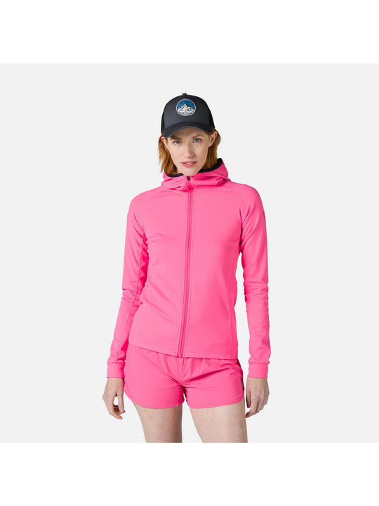 Bluza damska Rossignol W Mid Layer Thin Fz różowy - Adventure Sports
