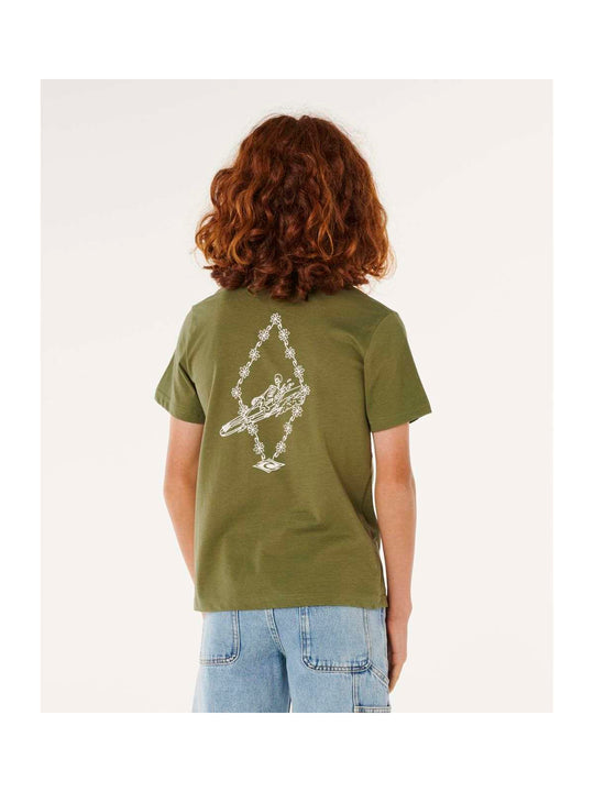 Koszulka chłopięca RIP CURL Eternal Shred Art Tee-Boy zielona
