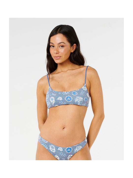 Góra bikini RIP CURL Catalina Waves Sliding Tri niebieski

