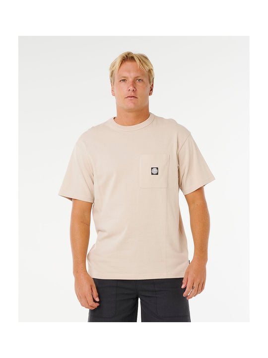 Koszulka męska RIP CURL Premium Surf Wettie Tee beżowa
