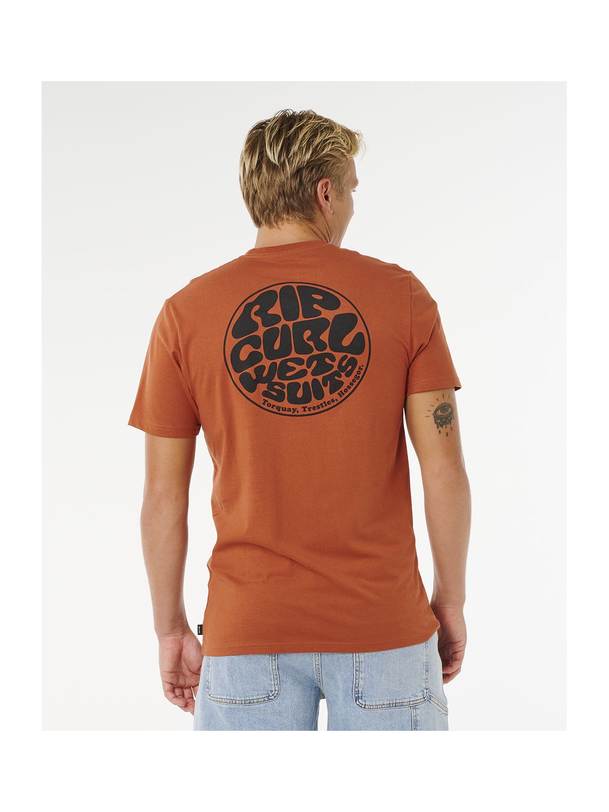 Koszulka męska RIP CURL Wettie Passage Icon Tee brązowa