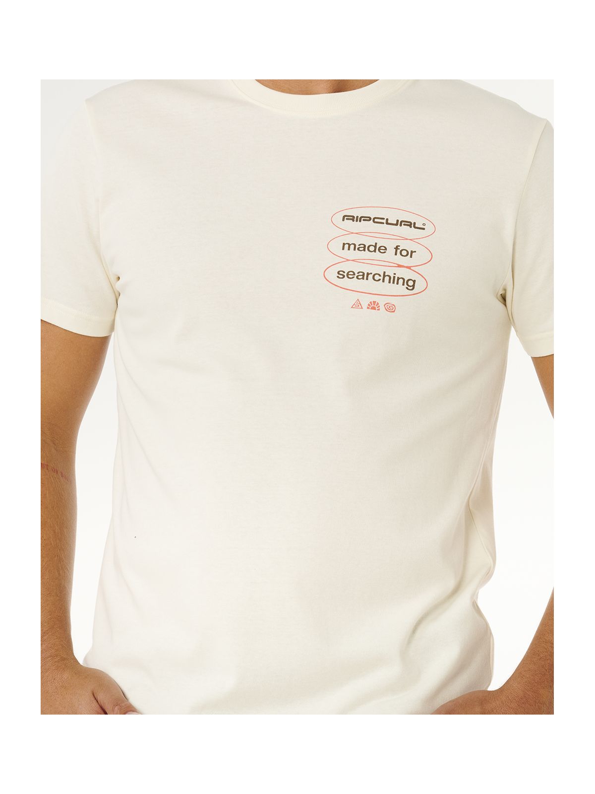 Koszulka męska RIP CURL Vaporcool Search 3 Stacks Tee biała