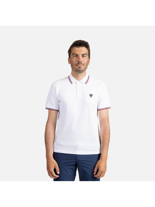 Męska koszulka polo ROSSIGNOL Presset Pocket Polo biały - Koszulka - Adventure Sports
