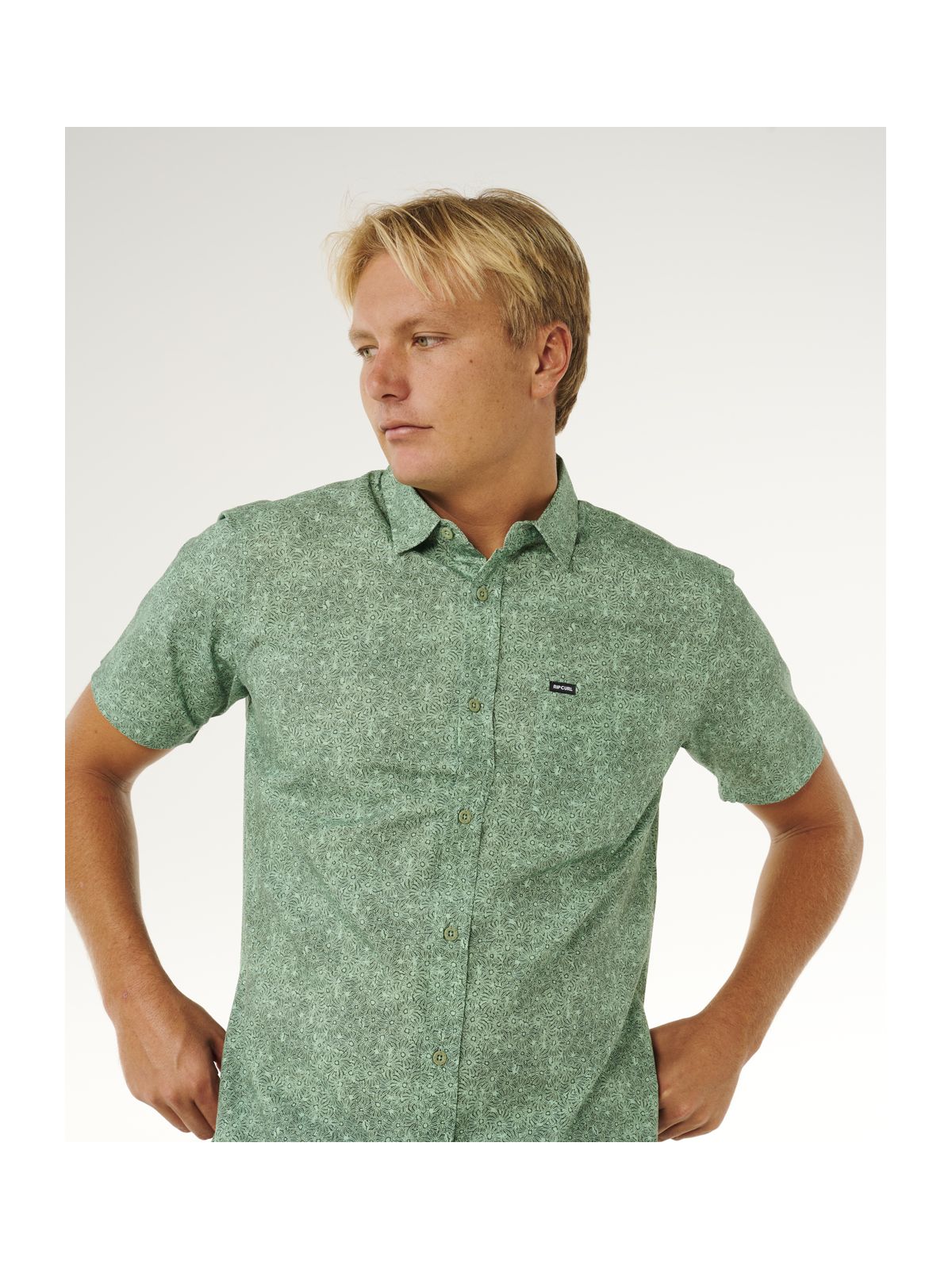 Koszula męska RIP CURL Hypno Micro S/S Shirt zielona