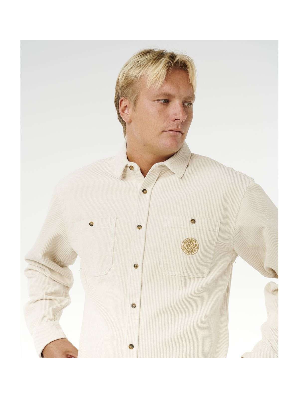 Koszula męska RIP CURL Premium Surf Cord L/S Shirt beżowa