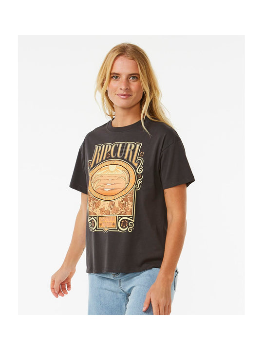 Koszulka RIP CURL Long Days Relaxed Tee czarny - Adventure Sports
