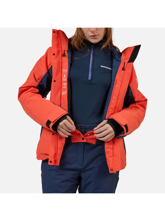 Kurtka narciarska damska ROSSIGNOL W VELIKA INSULATED JKT pomarańczowa
