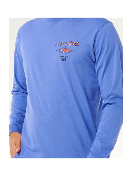 Koszulka męska RIP CURL Fade Out Icon L/S Tee niebieska
