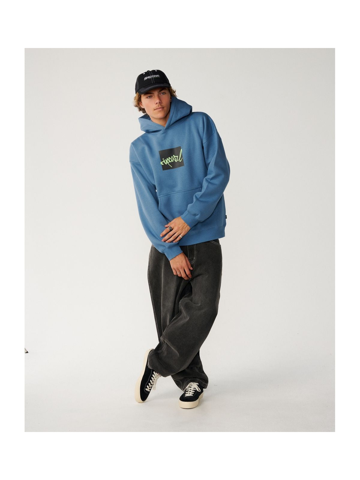 Bluza męska RIP CURL Rip Script Icon Hood niebieska