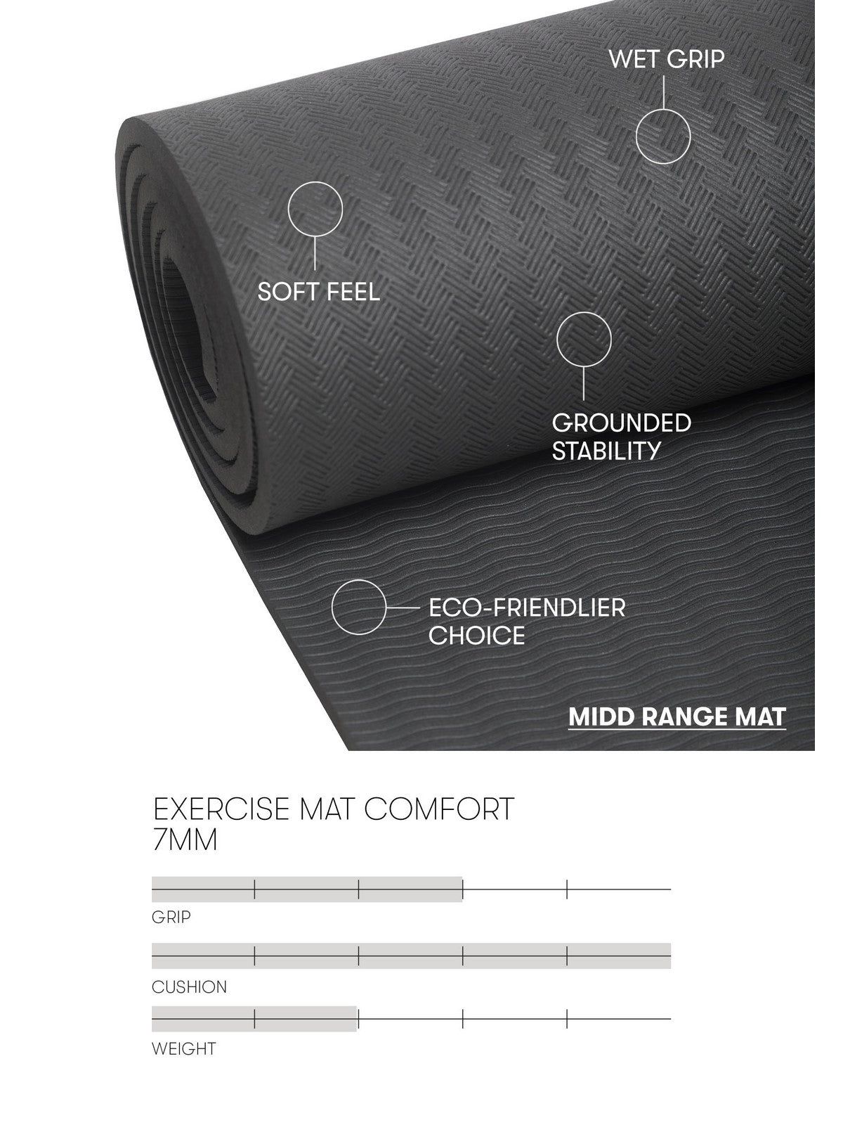 Mata CASALL Exercise Mat Comfort 7Mm kolor czarny