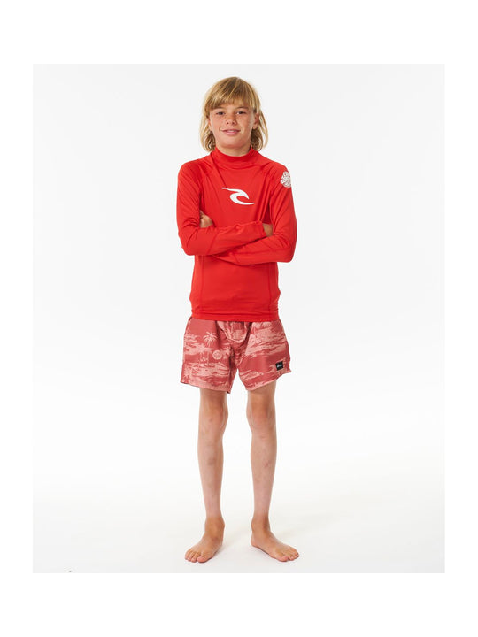 Koszulka do pływania dziecięca RIP CURL Brand Wave Upf L/S Boy czerwona
