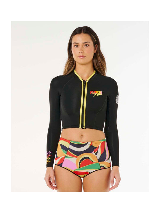 Kurtka damska RIP CURL G-Bomb 1.5 Ls Fz Crop Jkt czarna

