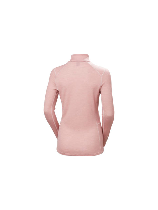 Koszulka damska HELLY HANSEN W Lifa Merino Midw 1/2 Zip kolor różowy
