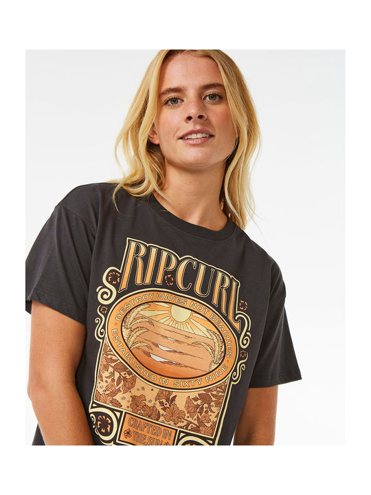 Koszulka RIP CURL Long Days Relaxed Tee czarny - Adventure Sports
