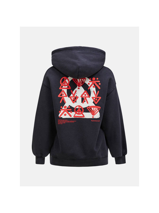 Bluza Peak Performance W Graphic Hood czarny - Adventure Sports
