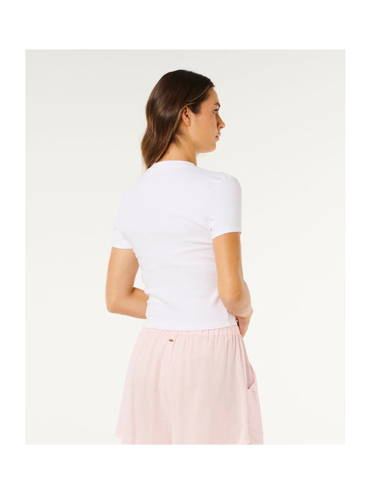 Koszulka damska RIP CURL Surf Side Fitted Tee biała
