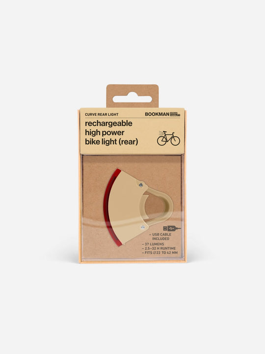 Lampka rowerowa BOOKMAN Curve Rear Light 37lm beżowy
