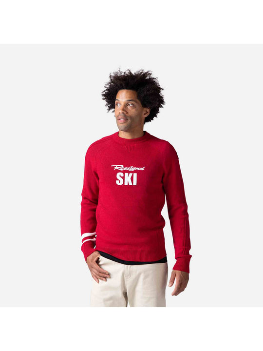 Sweter męski Rossignol Signature Knit czerwony - Adventure Sports
