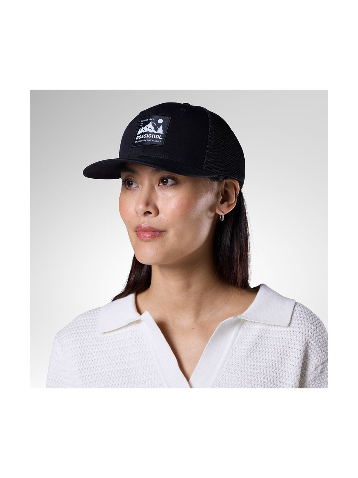 Czapka z daszkiem ROSSIGNOL Mid Crown Trucker Cap czarna