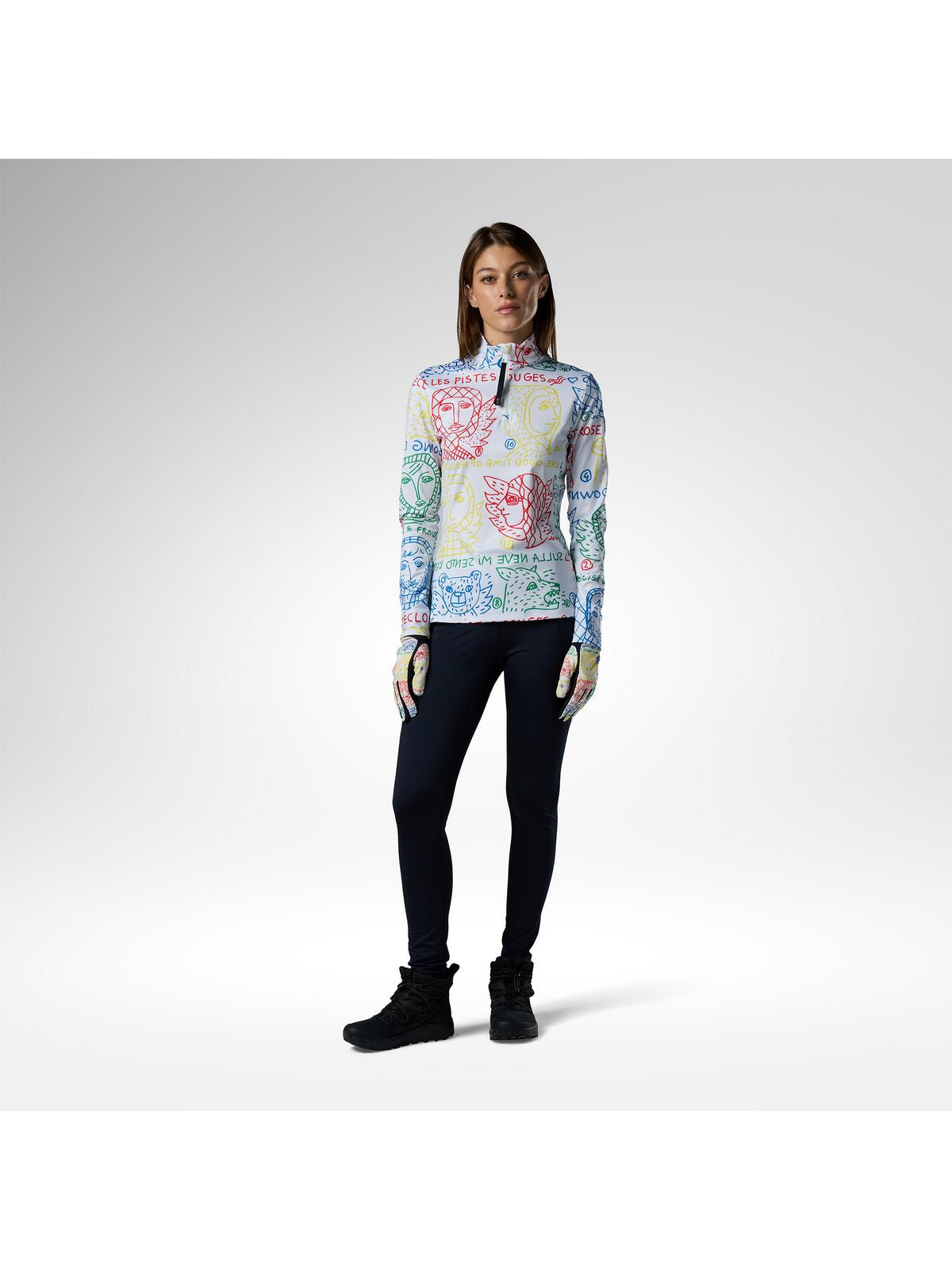 Bluza damska ROSSIGNOL W Jcc Quarter Zip First Layer multikolor