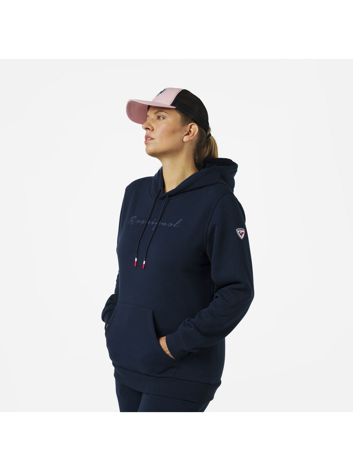 Bluza damska Rossignol W LOGO SWEAT HOOD FL granatowy - Adventure Sports