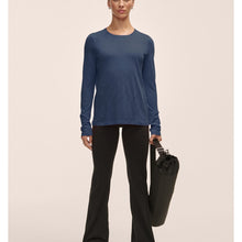 Koszulka treningowa damska CASALL Soft Texture Long Sleeve kolor niebieski
