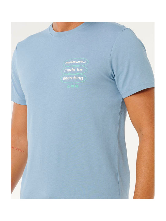 Koszulka męska RIP CURL Vaporcool Search 3 Stacks Tee niebieska
