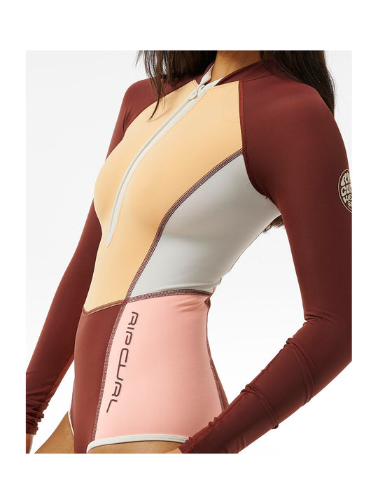 Lycra RIP CURL Block Party Upf 50 + Surfsuit brązowy - Adventure Sports
