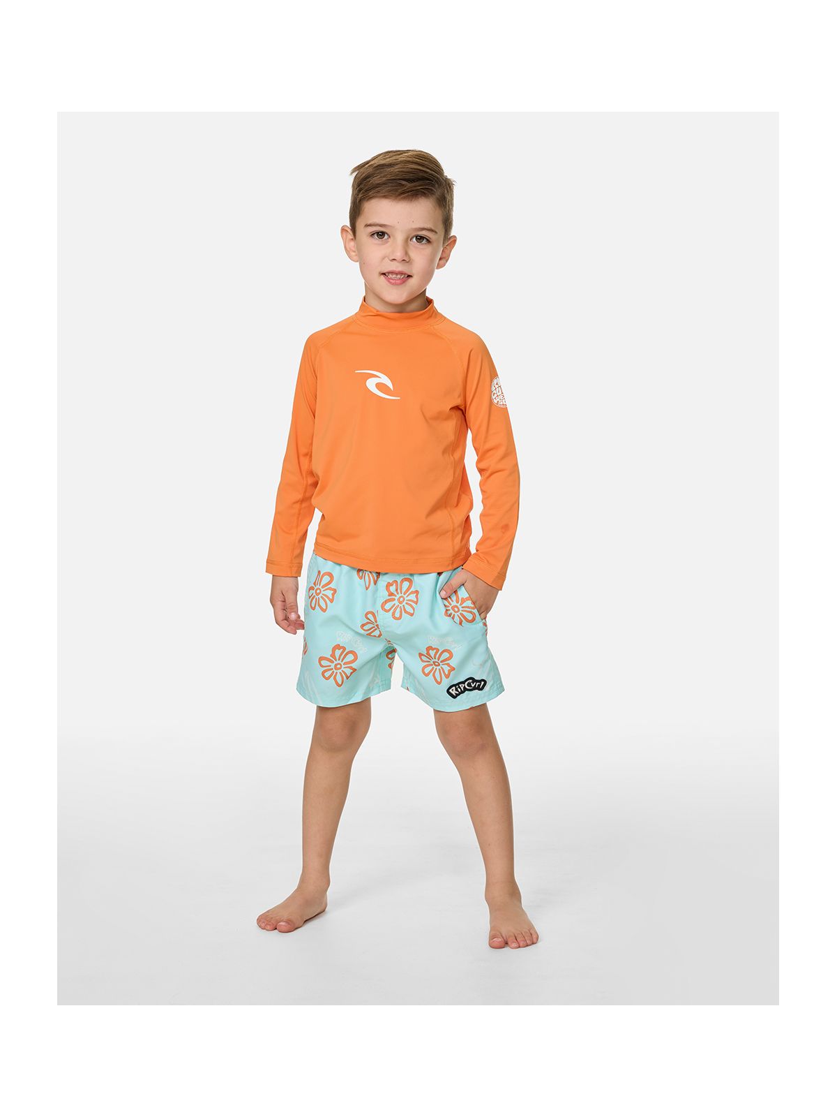 Lycra chłopięca RIP CURL Waves Upf L/S-Boy pomarańczowa