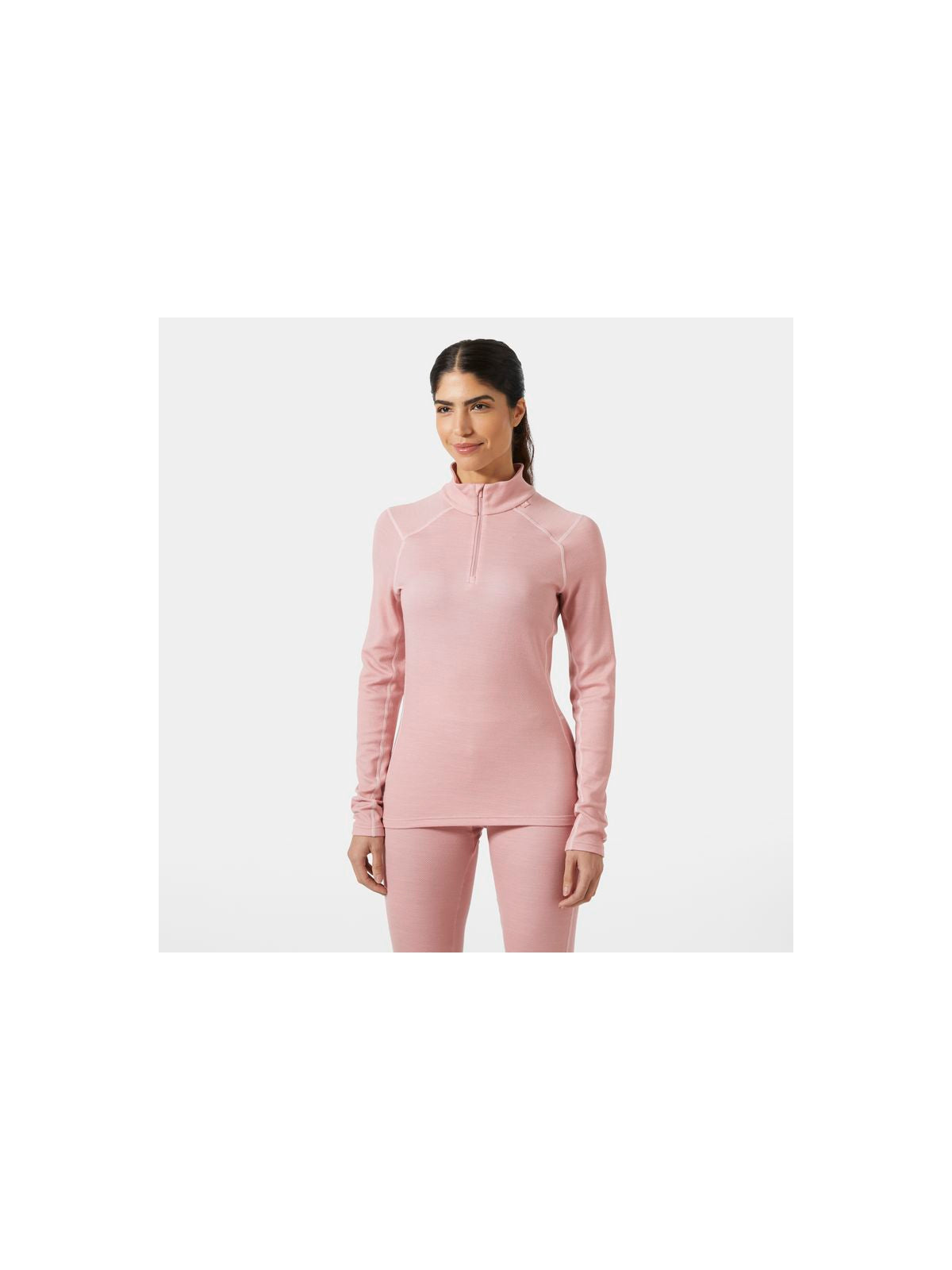 Koszulka damska HELLY HANSEN W Lifa Merino Midw 1/2 Zip kolor różowy