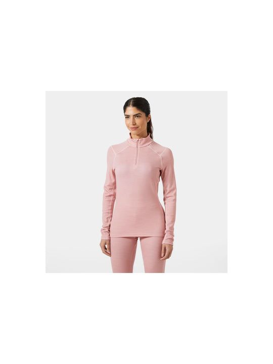 Koszulka damska HELLY HANSEN W Lifa Merino Midw 1/2 Zip kolor różowy
