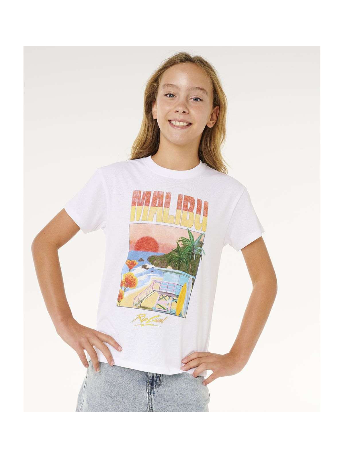 Koszulka dziewczęca RIP CURL Hayley O Relaxed Tee-Girl biała