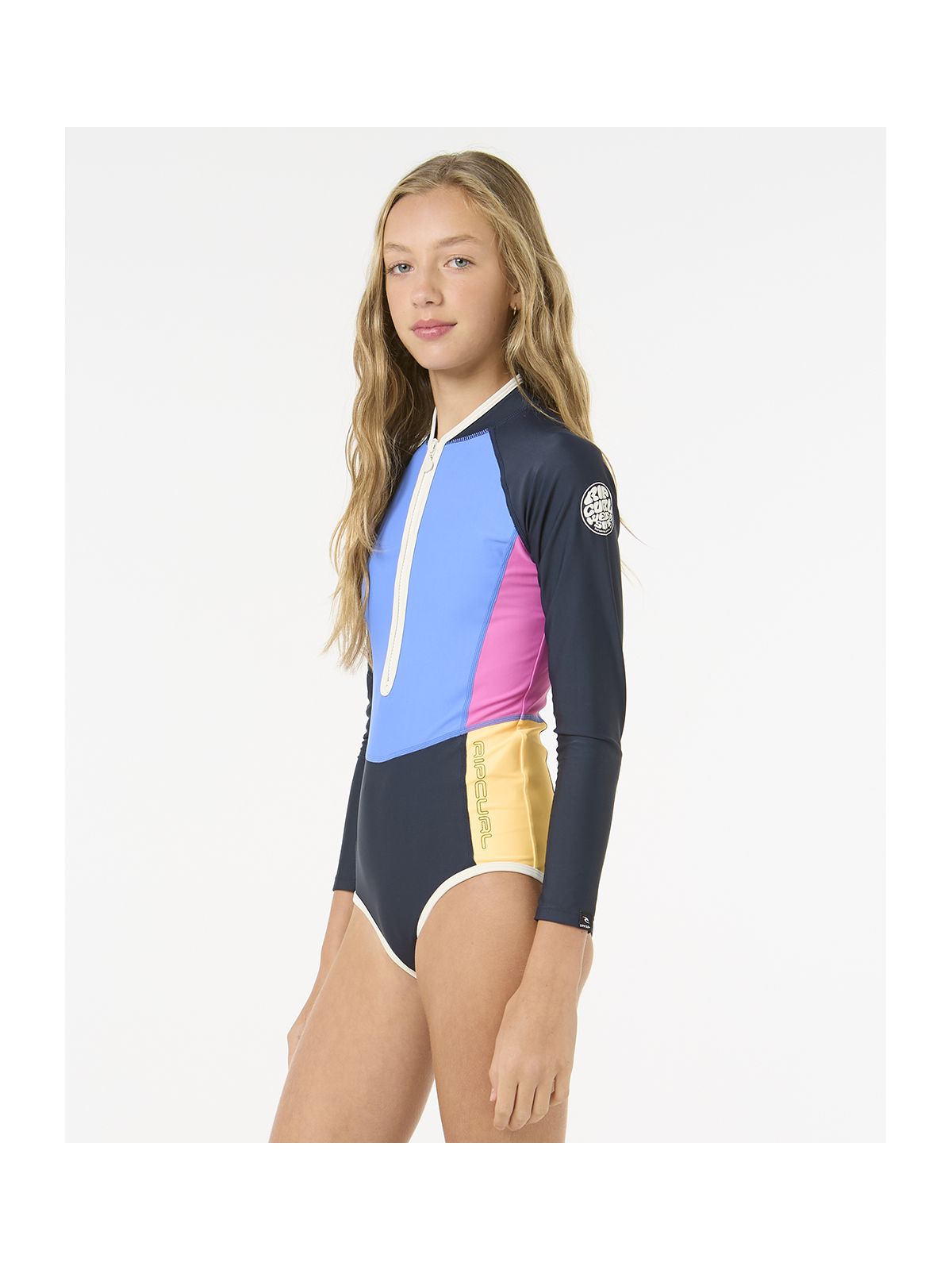 Lycra dziecięca RIP CURL BLOCK PARTY LS SURFSUIT - GIRL granatowy