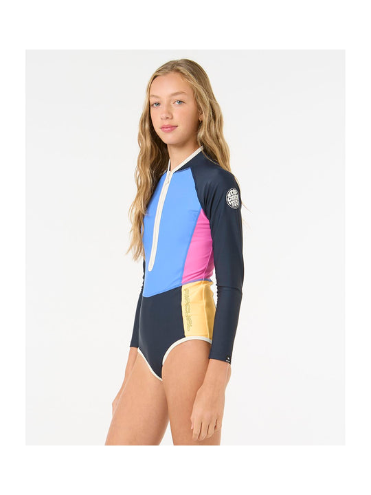 Lycra dziecięca RIP CURL BLOCK PARTY LS SURFSUIT - GIRL granatowy

