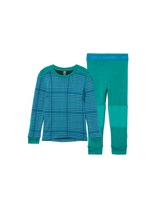 Bielizna dziecięca HELLY HANSEN K Graphic Lifa Merino Set kolor zielony

