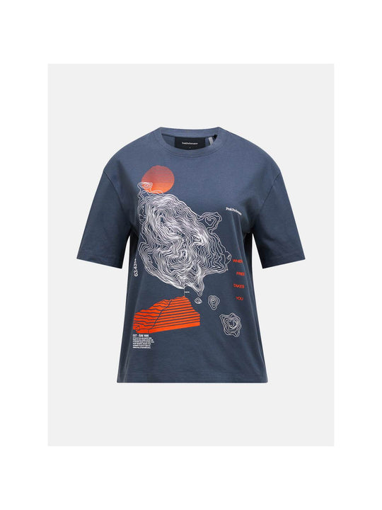 Koszulka PEAK PERFORMANCE W Graphic Tee granatowy
