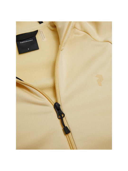 Bluza z kapturem damska PEAK PERFORMANCE Rider Essentials Midlayer Zip Hood żółta
