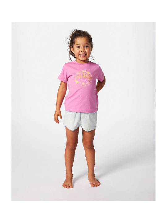 Koszulka RIP CURL Rainbow Logo/Desto Tee-Girl różowy
