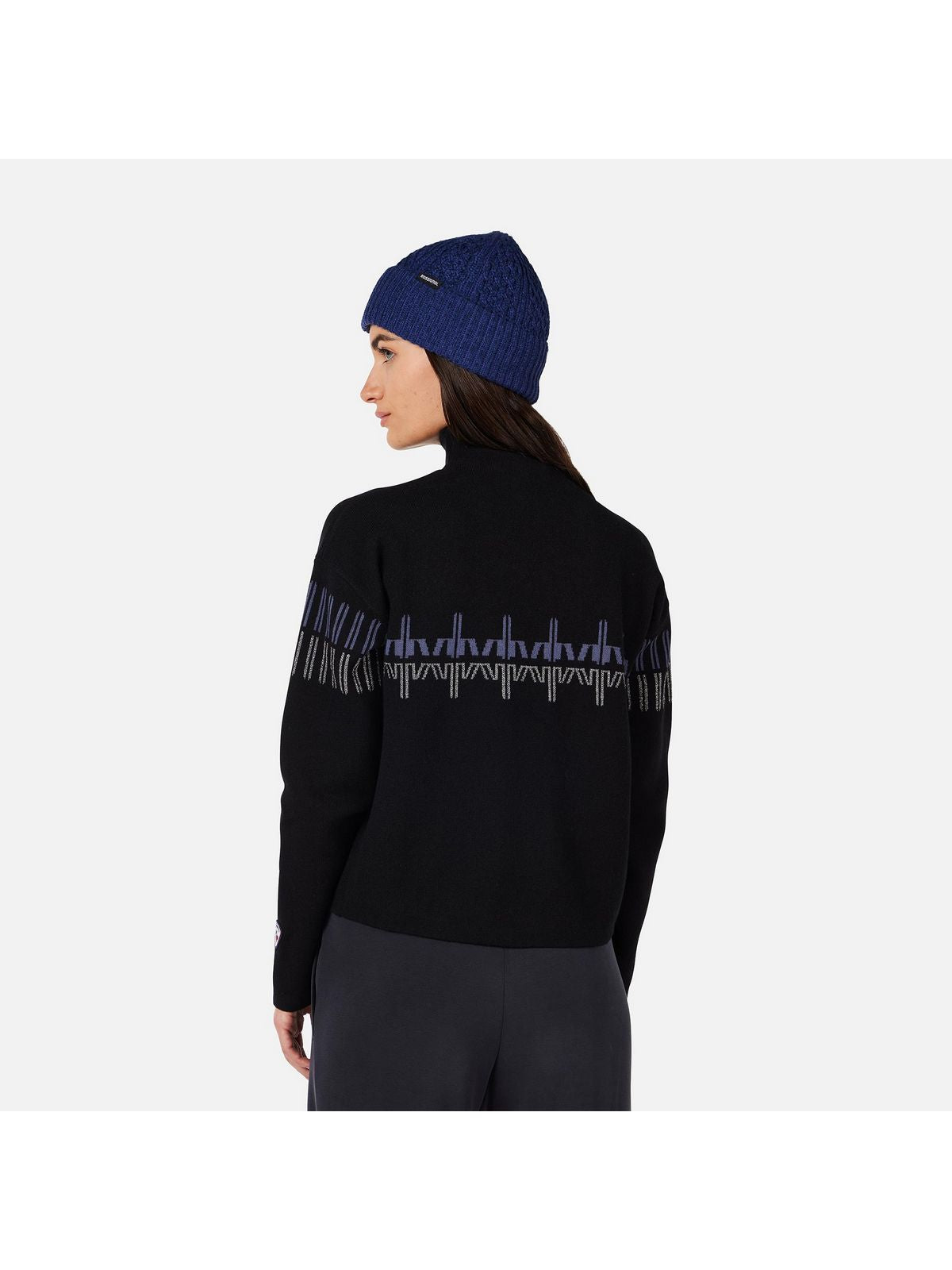 Sweter damski ROSSIGNOL W PATTERNED TN SWEATER czarny